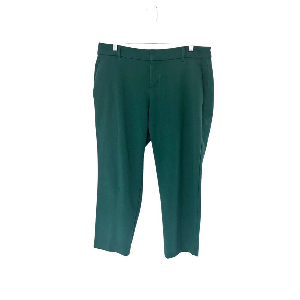 Old Navy Green Office Business‎ Career Work Mid-Rise Harper Crop Pants 12 Petite